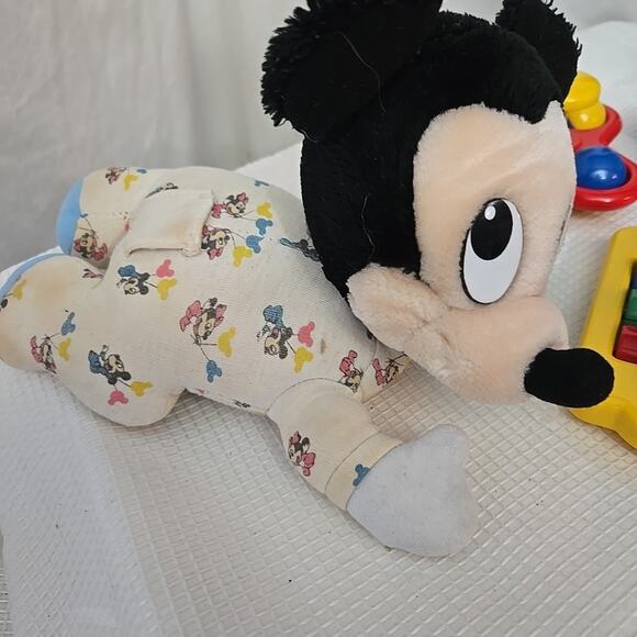 Vintage "Tummy Time" Toys Fisher Price, BATTAT, Disney Rattles, Rollers Activity - Picture 2 of 7